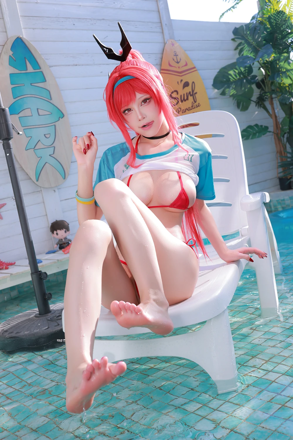 水淼Aqua – 拉毗小红帽泳装 胜利女神 妮姬 - 第 2 张