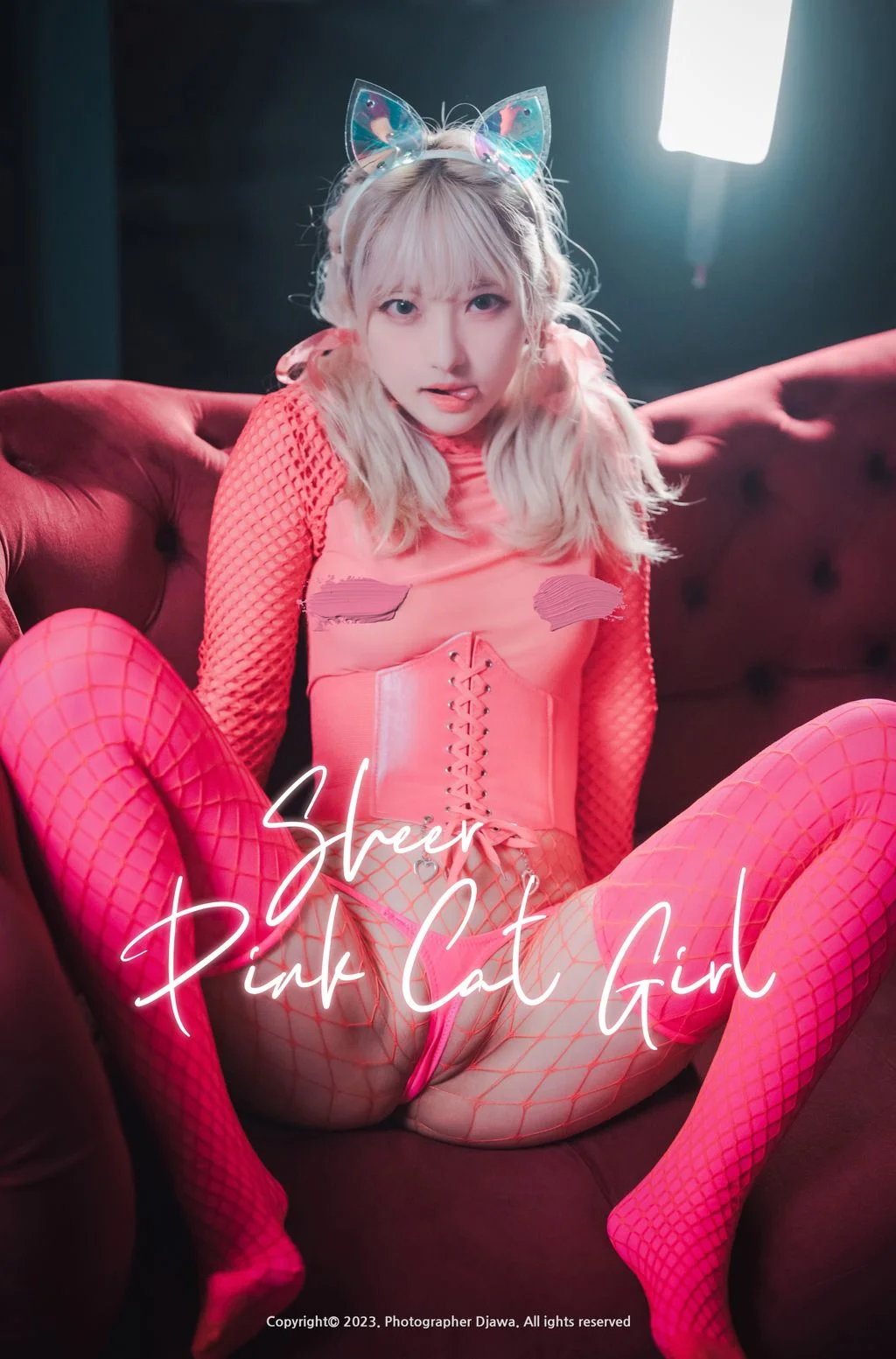 [DJAWA Photo] Hanari (하나리) Sheer Pink Cat Girl 85P 第85张（Hanari (하나리)）