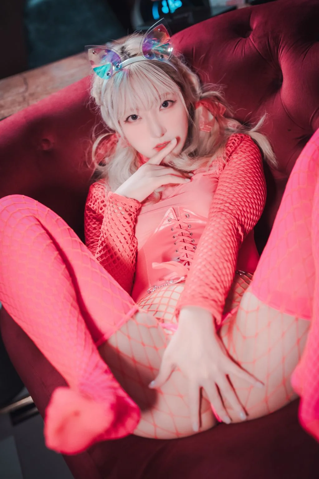 [DJAWA Photo] Hanari (하나리) Sheer Pink Cat Girl 85P 第8张（Hanari (하나리)）