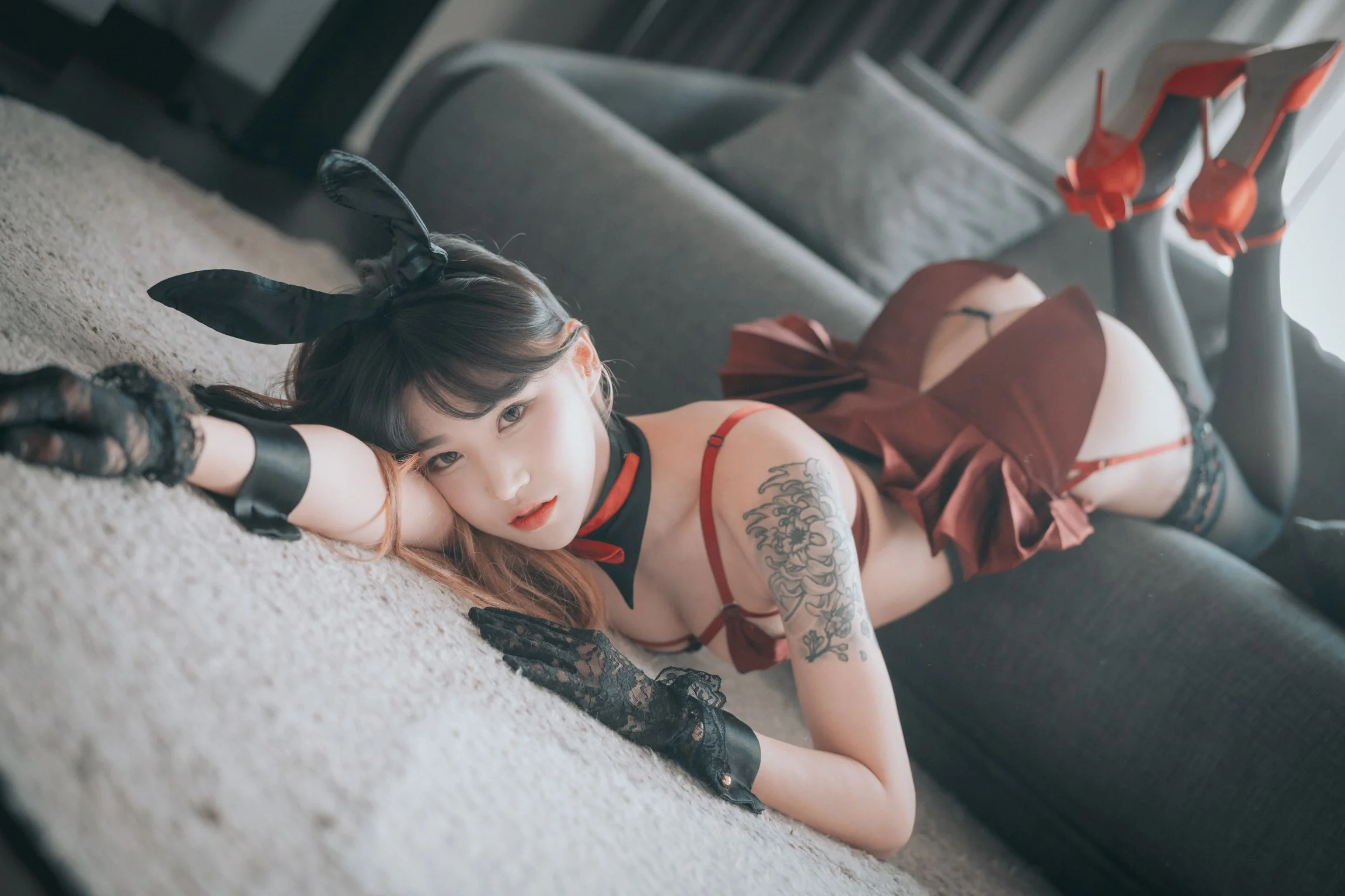 [DJAWA Photo] Taeri Red Velvet Bunny Girl 87P 第60张（Taeri）